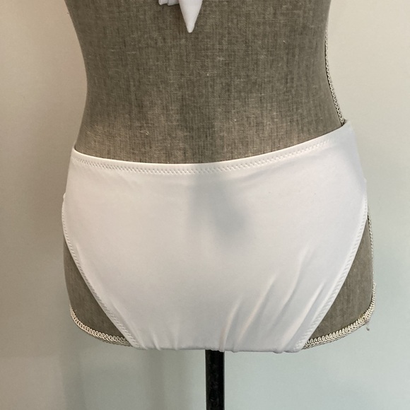 White Side Cut Outs One Piece Swim Suit - Picture 7 of 16